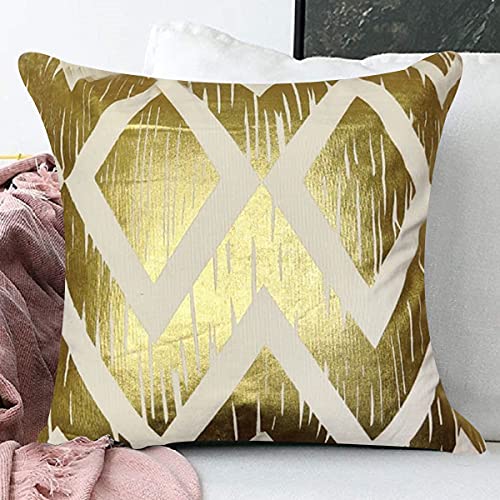 Image of SAJAVAT HOME Cotton Printed Cushion Cover Exclusive Edition 18x18 INCHES White & Gold (Pack of 1)