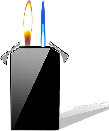 Miniatura 8 de Cool Jet - Encendedor de doble llama, bonito estético, recargable y ajustable, regalo para hombres, velas de chimenea, camping, barbacoa (sin gas)