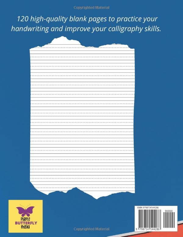 Handwriting Practice Paper for Adults: Blank Lined Notebook for Improving Handwriting for Adults - Image 2