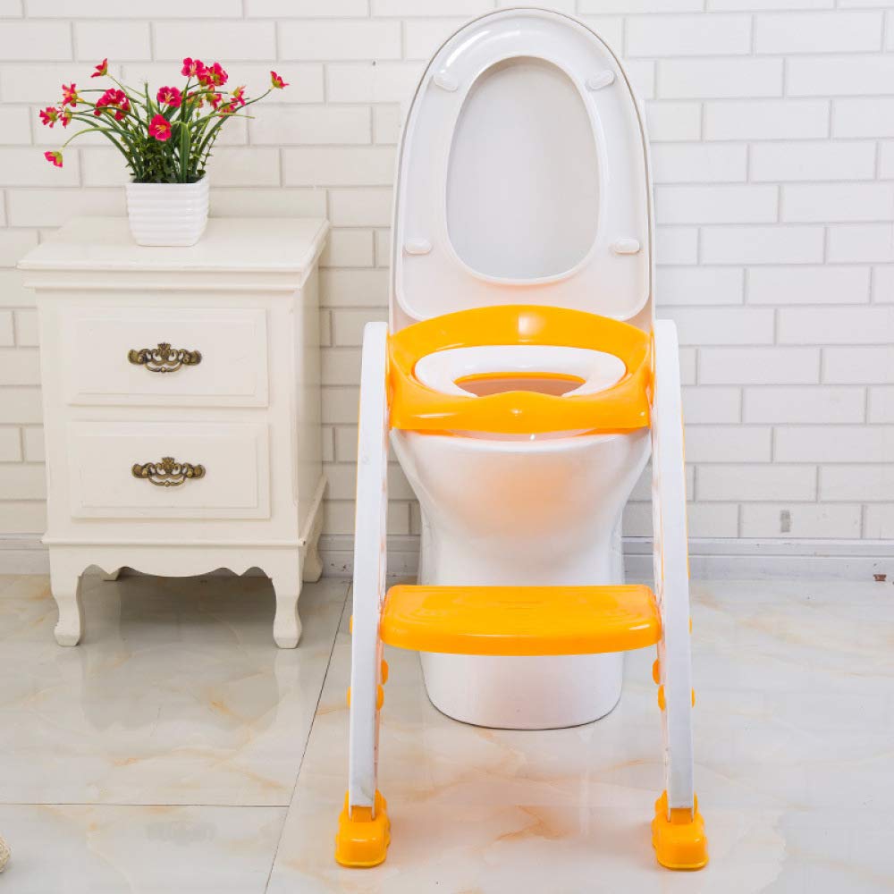 Reductor De WC Portatil, Asiento De Inodoro De Entrenamiento para IR Al Baño para Bebés Entrenador De Inodoro para Niños Pequeños con Escalera De Taburete Plegable para 1-7 Niños,Orange