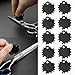 Reyroltay 10pcs hair scissors wrench universal tension key suitable for barber scissors beauty shears and barbering tools with adjustment key capable of tightening screws spanner (Black)