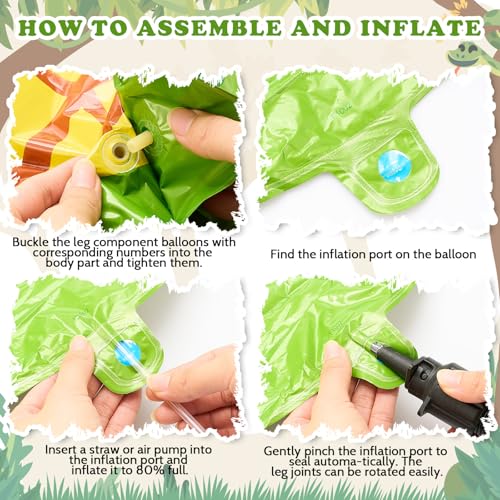 Image of 6 Pcs 4D Giant Turtle Balloon Walking Tortoise Inflatable Balloons Animal Standing Foil Balloons Birthday Party Supplies for Circus Forest Zoo Wildlife Theme Party Decorations
