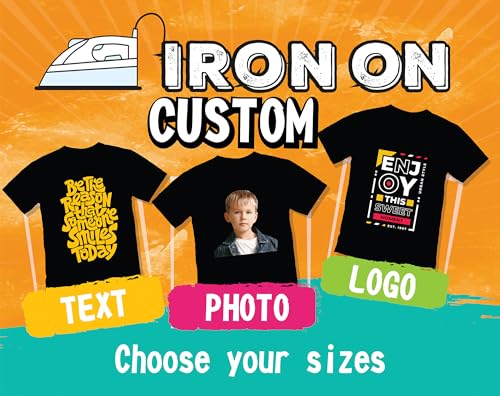 Custom Iron On Heat Transfers - 4.5 Inch Pocket Size - DIY T-Shirt Heat Transfer Ready to Apply DTF Iron On Personalised - Your Custom Design Gang Sheet Transfers