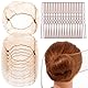 Giantree 20 Stück Unsichtbare Haarnetze, Bun Netze mit 50 U-förmigem Clips Haarnetz Dutt Wiederverwendbare Haar Netze Feinmaschig Ballettbrötchen Haarnetz für Krankenschwestern Tänzerin(Braun)