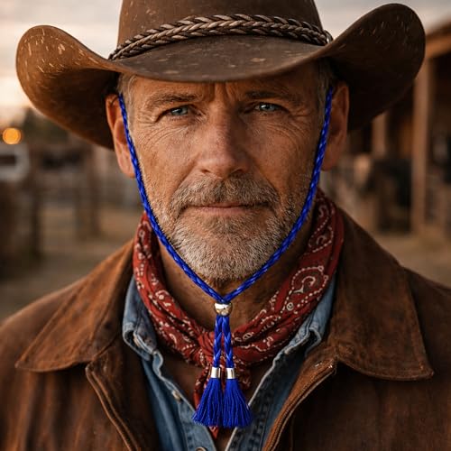 Image of Gamboa 100% Leather Hat Chin Strap for Men and Women Removable Hat Chin Cord for Cowboy and Sun Hats