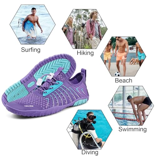 Image of YALOX Water Shoes Men's Women's Swim Shoes Outdoor Beach Barefoot Quick-Dry Aqua Pool Socks Swimming Yoga Surfing Exercise