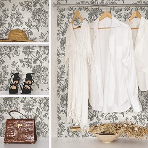 RoomMates Tamara Day RMK12519RL Gray Flower Girl Peel and Stick Wallpaper, Charcoal by RoomMates - Used condition - Image 9