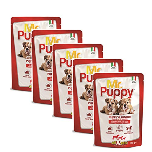 All4pets Mr Puppy Chunks with Chicken Turkey & Veg 100gm(Pack of 5) (B0842PZWPG) Amazon Price History, Amazon Price Tracker