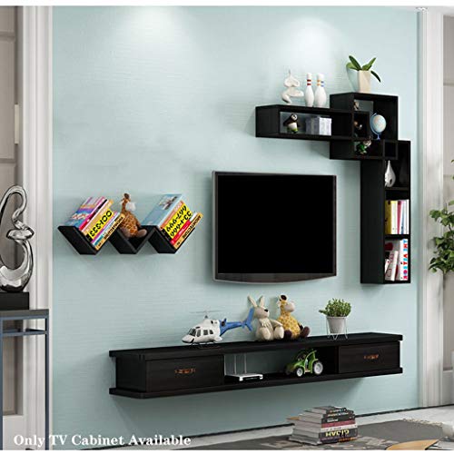 Flotante de TV Estante Moderno Soporte de Pared for TV Montada Consola/Medios Consola de Entretenimiento Centro de Almacenamiento Estante Audio de los Medios con cajón de TV Gabinete for Cajas de ca