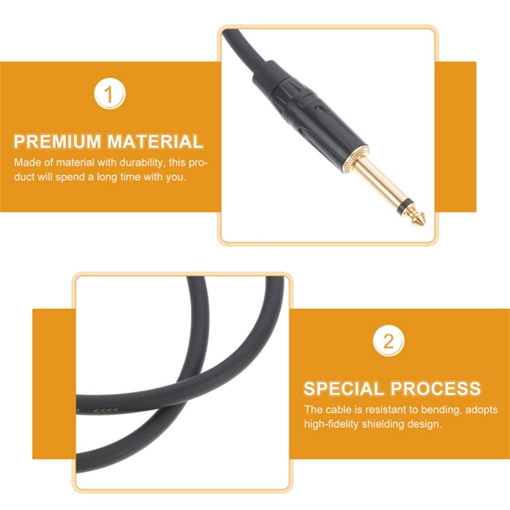 Kabel audio, kabel instrumentalny, kabel do gitary elektrycznej Kabel audio Kabel audio Głośnik 6,35 mm Akcesoria do kabla audio stereo (kolor: jak pokazano, rozmiar: jeden rozmiar)