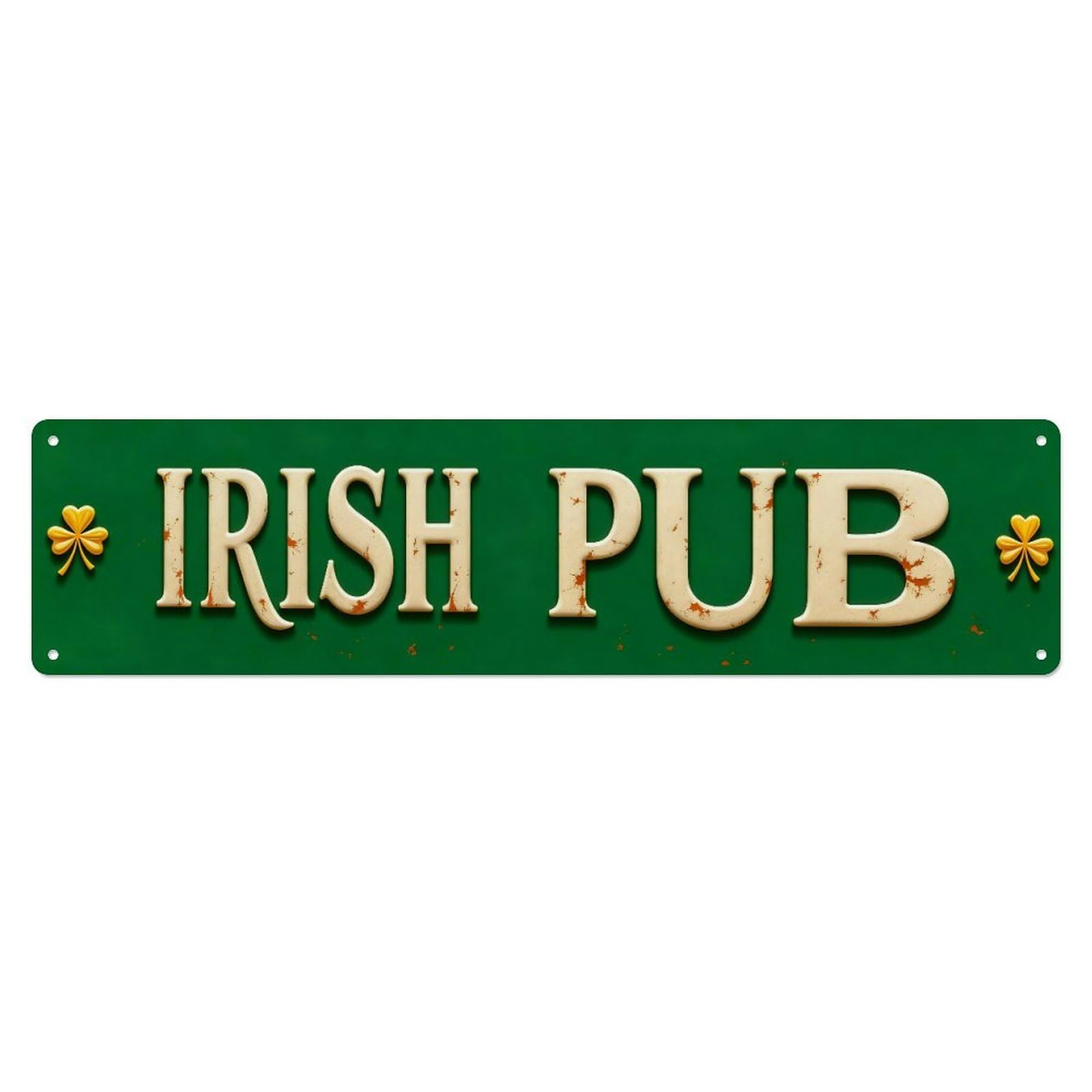 Irish Pub Sign With Shamrocks Metal Tin Sign Plaque