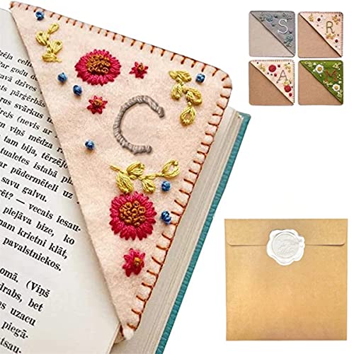 Personalized Hand Embroidered Corner Bookmark...