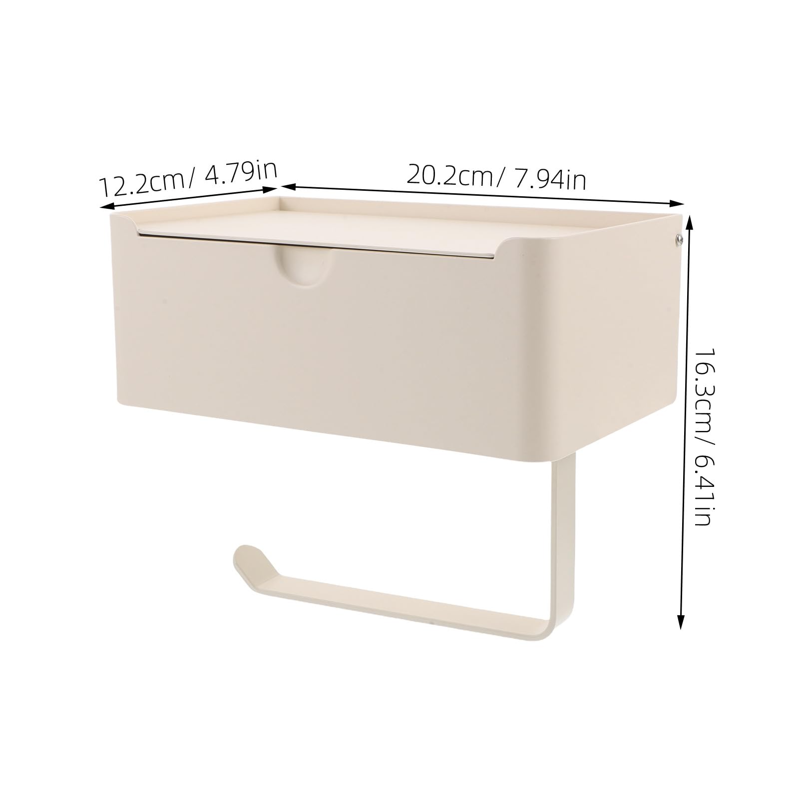Portarrollos de Papel Higiénico sin Tornillos Beige para Baño
