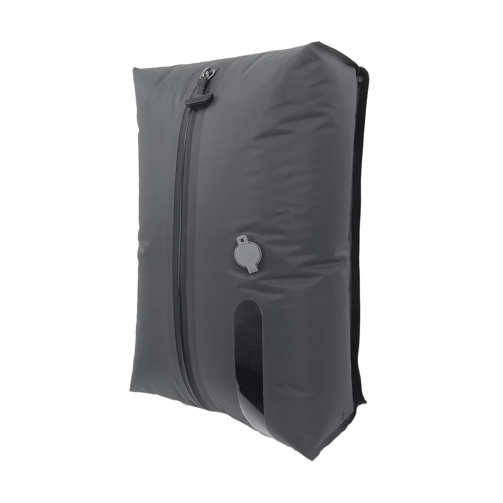 17L Gray Flat Bottom Vacuum Compression Storage Bag with View Window and Sealed Zipper for Efficient Travels Organizers Tear Proof