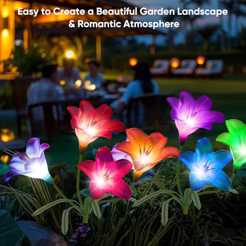 Nfever LILY-06 Solar Lights Outdoor Garden Decor: 6 Pack Of 24 Lily Flowers Solar Lights thumb #1