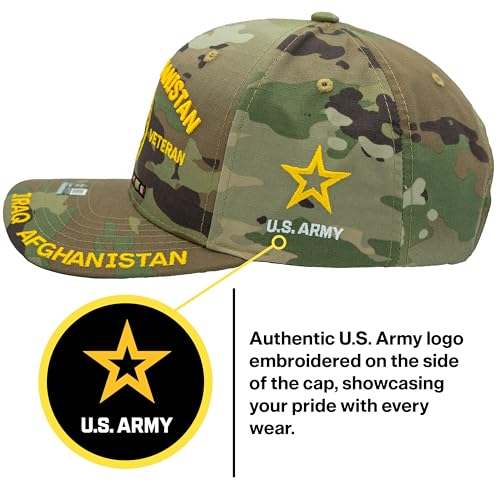 Image of Iraq Afghanistan Veteran Hat for Men Official Licensed US Army Military Combat Veterans Adjustable Cap