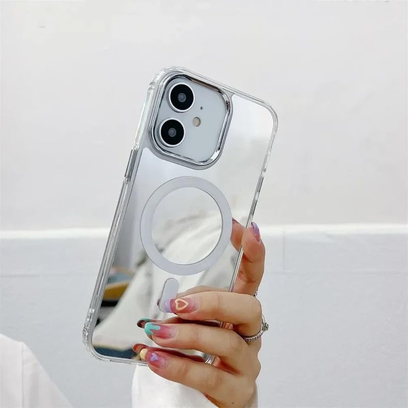 LuxuryKase LK137 Makeup Mirror Magnetic Mag-Safe Wireless Charging Case for iPhone 13 (TPU | Silver) (B0CZ9G2JJH) Amazon Price History, Amazon Price Tracker