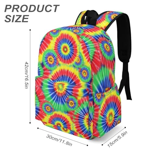 Fashion Colorful Tie Dye Backpack for Women, Adults Multi-functional Bag with Breathable Shoulder Strap, Reusable Large Capacity Travel Daypack3