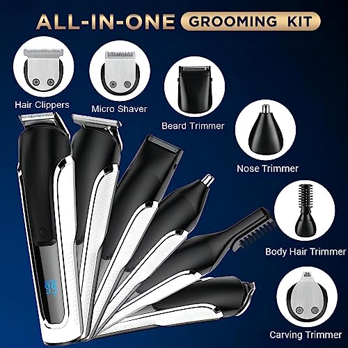 Lopeie Rechargeable Beard Trimmer For Men, All In One Cordless Mens Beard Grooming Kit, Ipx7 Washable Hair Clippers For Beard, Face, Nose Hair Trimmer, Fathers Day Gifts From Wife, Daughter, Son #TOP1
