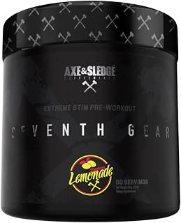 Axe & Sledge Seventh Gear Extreme Pre-Workout - High Stimulant Pre Workout, High Energy, Intense Focus, Unmatched Energy, 249 g (Pack of 1)