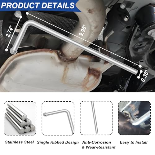Image of 304 Stainless Steel Exhaust Hanger Rod, 4Pcs 10 inch Long Universal Exhaust Hanger