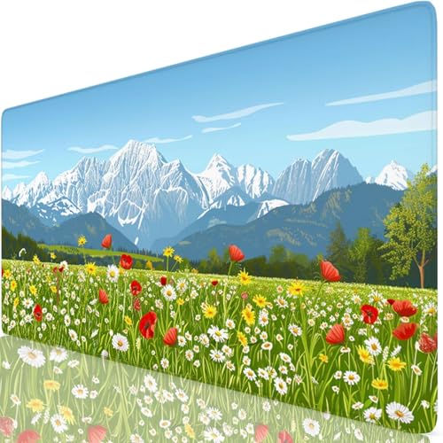 Tapis de Souris XXL 120x60cm, Vert Tapis de Souris Gaming, sous Main Bureau Gaming Pelouse Mouse Pad avec Coutures sur Les Bords, Antidérapant Mouse Pad Accessoire Bureau pour Gamer, Maison Y8-216