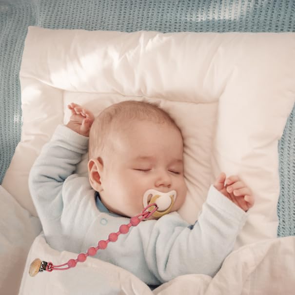 Image of Silicone Pacifier Clip for Baby Boys Girls Paci Binky Holder 5 Pack | food grade silicone, one piece design, soothe binky holder, teething relief, baby shower, birthday, christmas, baby registry