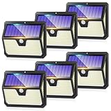 6 Pack Outdoor Solar Lights, 238 LED Solar Security Lights and 3 Modes Motion Sensor 270° Wide Angle Solar Powered Lights IP65 Waterproof Solar Wall Light for Front Door, Yard, Garage, Garden