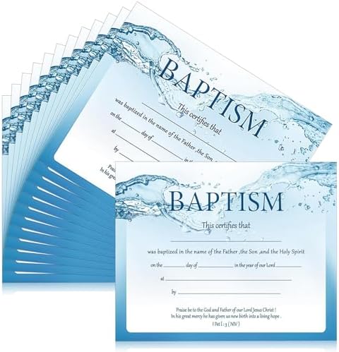 Amazon com : Jetec 12 Pcs Baptism Certificates for Church 11 x 8 3 Inch Amazon com : Jetec 12 Pcs Baptism Certificates for Church 11 x 8 3 Inch