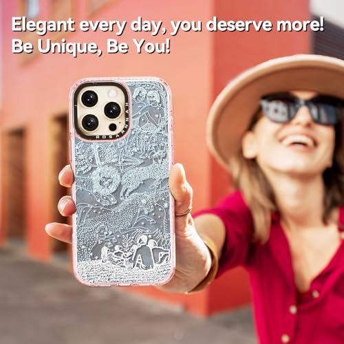 Coque iPhone 16 Pro Max antichoc rose pailleté horoscope - 6