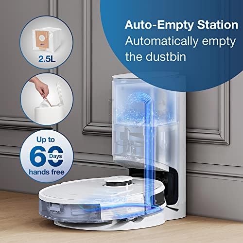 ECOVACS DEEBOT N8+ Robot Vacuum Cleaner 2300Pa with OZMO Mop (2.5L Auto-Empty Station, dToF Laser Detection, Carpet Detection, Multi-floor Mapping, Virtual Boundary, WIFI/Alexa/APP) -2 Year Warranty