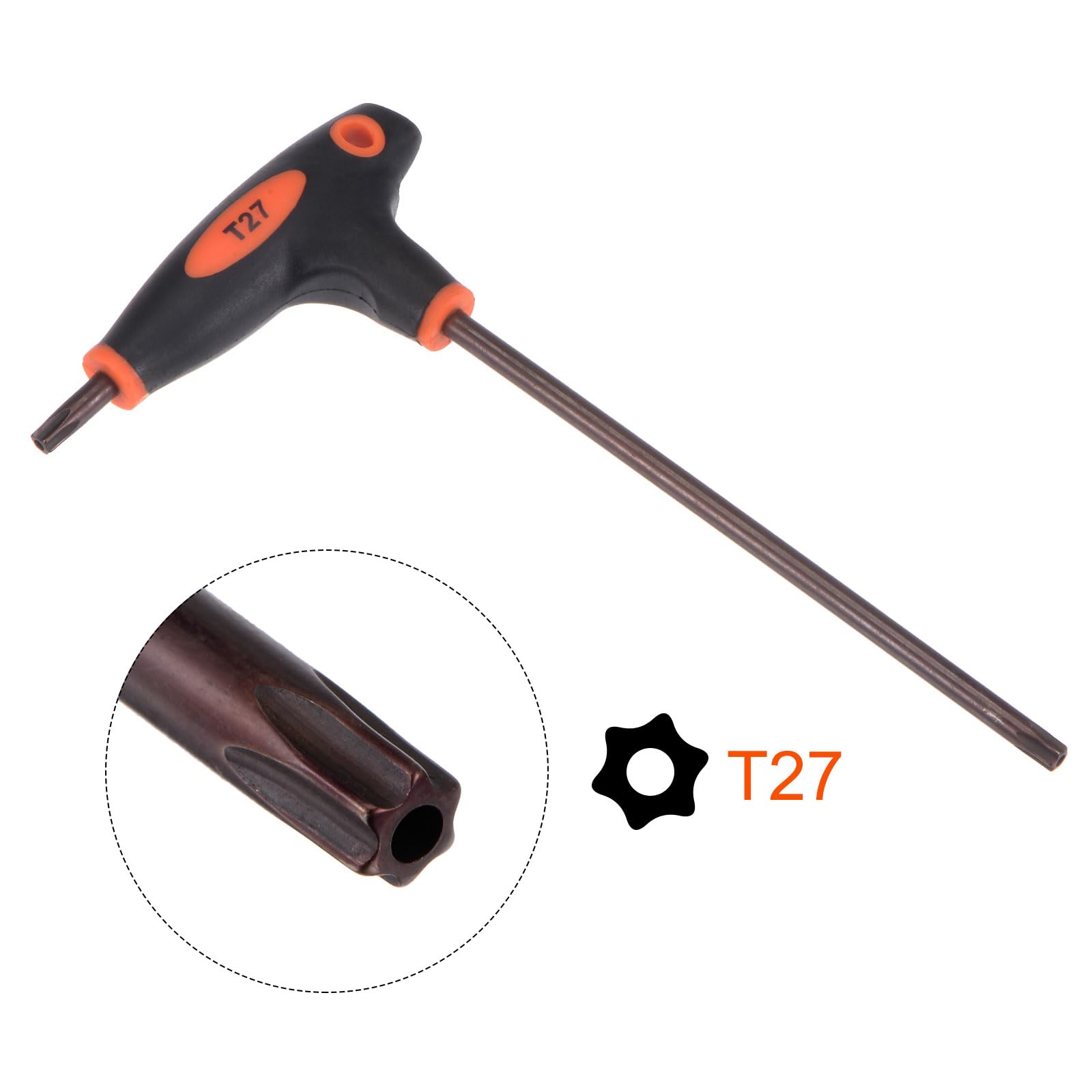 uxcell T27 Anti Tamper Proof Torx Key T-Handle Dual End Wrench, S2