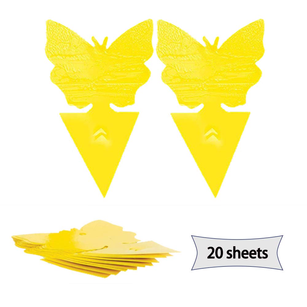 TOPGRADE “Yellow Wonder” Sticky Insect Trap for Fruit Fly, Fungus Gnats, NAT, Mosquitos, Flies and Other Flying Bugs - Safe, Disposable Indoor & Outdoor Glue Traps (20 pcs)