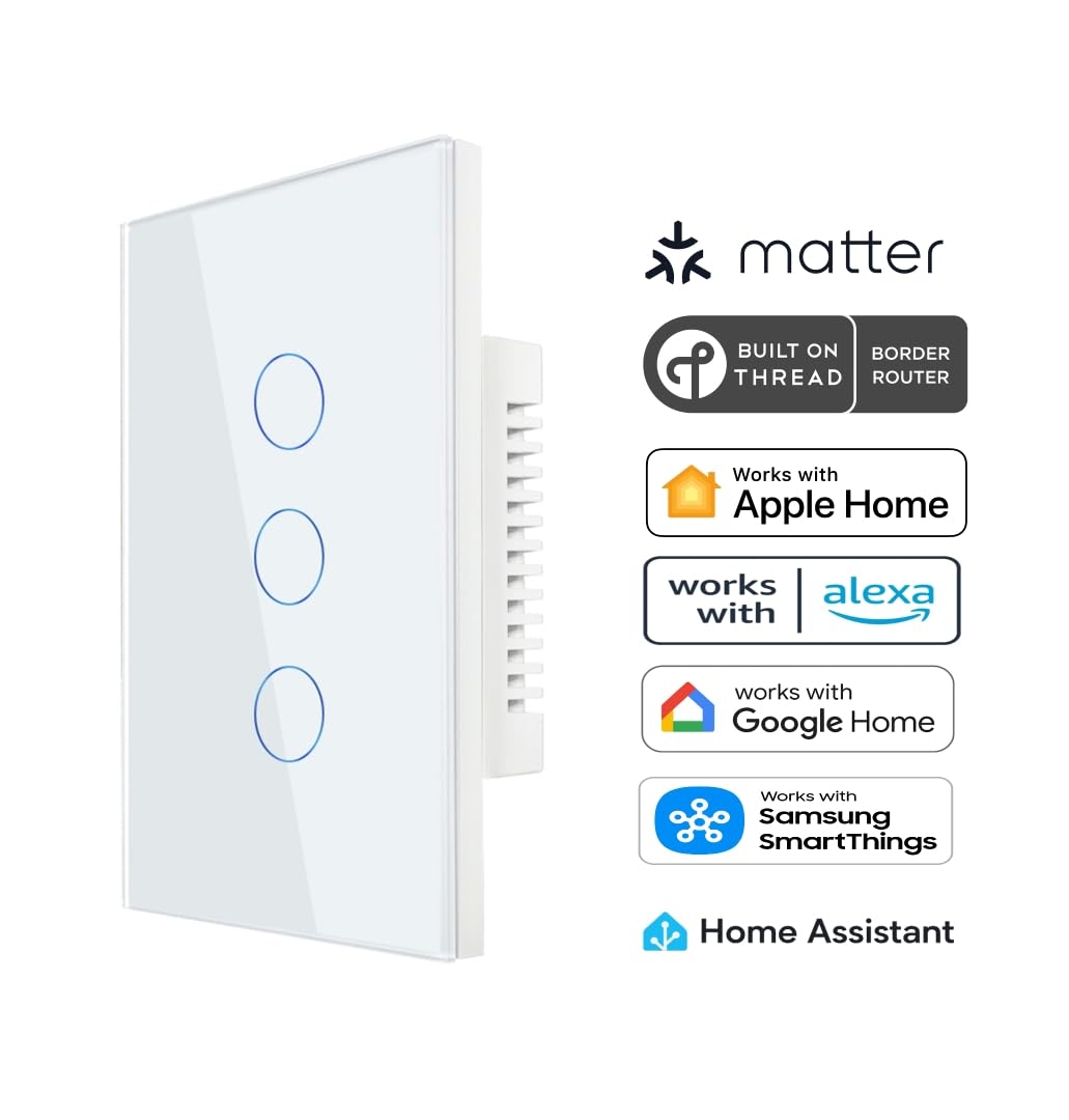 Elevate Your Home with the SmartSetup Matter Over Thread Three Gang Smart Light Switch: A Review!