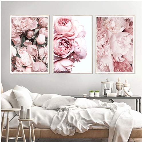 Poster mural pivoine encadré pour décoration salon et chambre