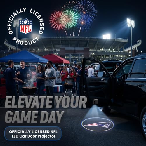 Image of LED Car Door Light - Officially Licensed NFL Wireless Projector - Show Your Team Pride - Battery Powered, Easy Install