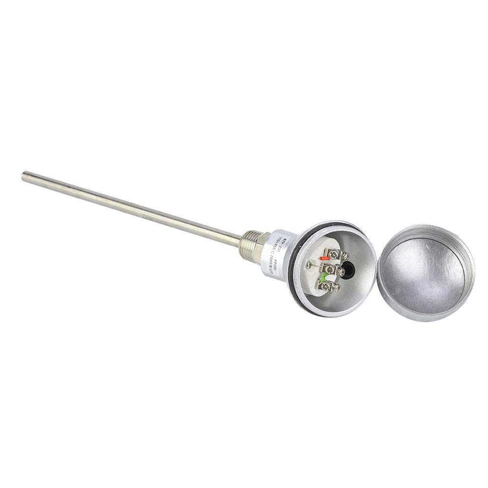 PRAV® Temperature Sensor, PT100 Temperature Sensor Probe Anti-Rust 201 Stainless Steel PT1/2'' Exquisite Simple Efficient for Industry for Temperature Controllers(Protection Tube 200mm)