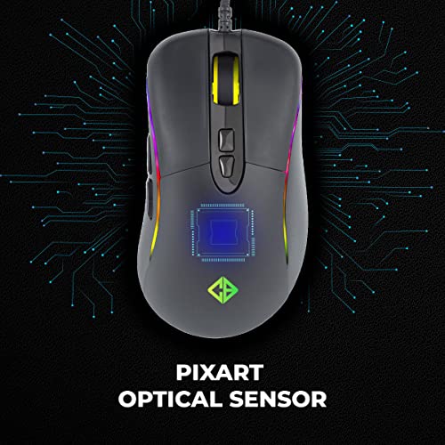 Image of Cosmic Byte Oberon 7.1 RGB Gaming Headset with Dual Input- USB and 3.5mm Jack & Equinox Alpha 5000DPI 7 Button Gaming Mouse, Pixart PMW3325 Sensor, Spectra RGB with Software (Black)