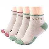 yingDi Copper Compression Padded Cushion Socks for Women - Moisture Wicking Pink and Green Pack of 2 Pairs …