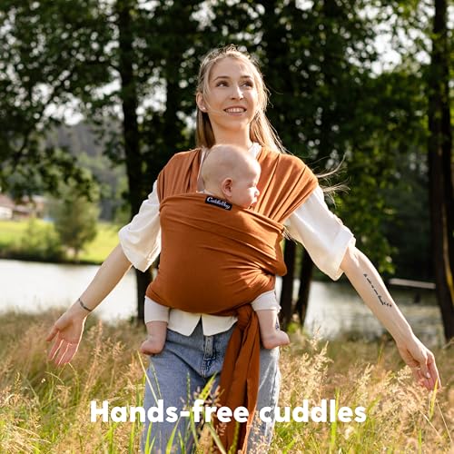 Miniatura 7 de Cuddlebug Portabebés Portabebés - Recién Nacidos Y Niños Pequeños De Hasta 36 Libras - Manos Libres - Tela Suave Y Elástica - Ideal Para Baby Showers - Talla Única Marrón