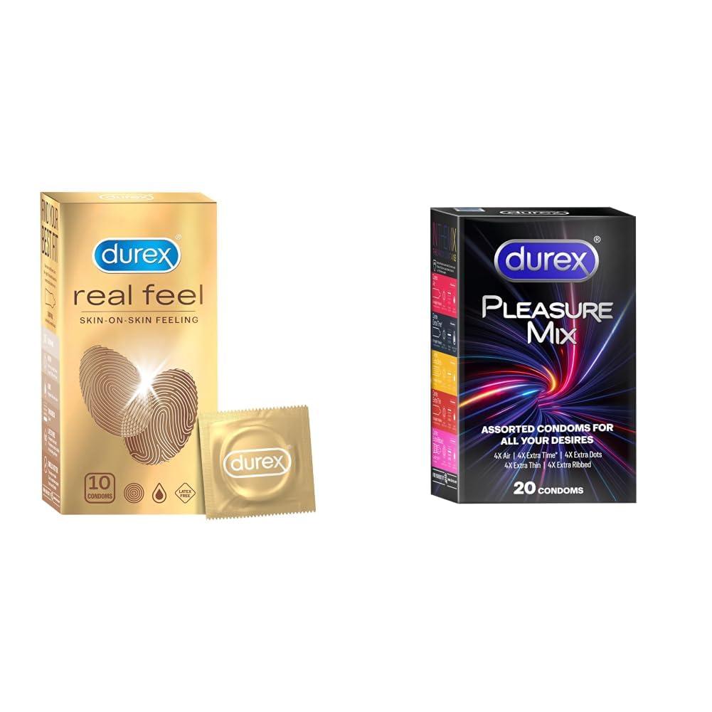 Durex Real Feel Condoms 10S & 5 in 1 Pleasure Pack | Assorted Condoms | 20 units-image-37