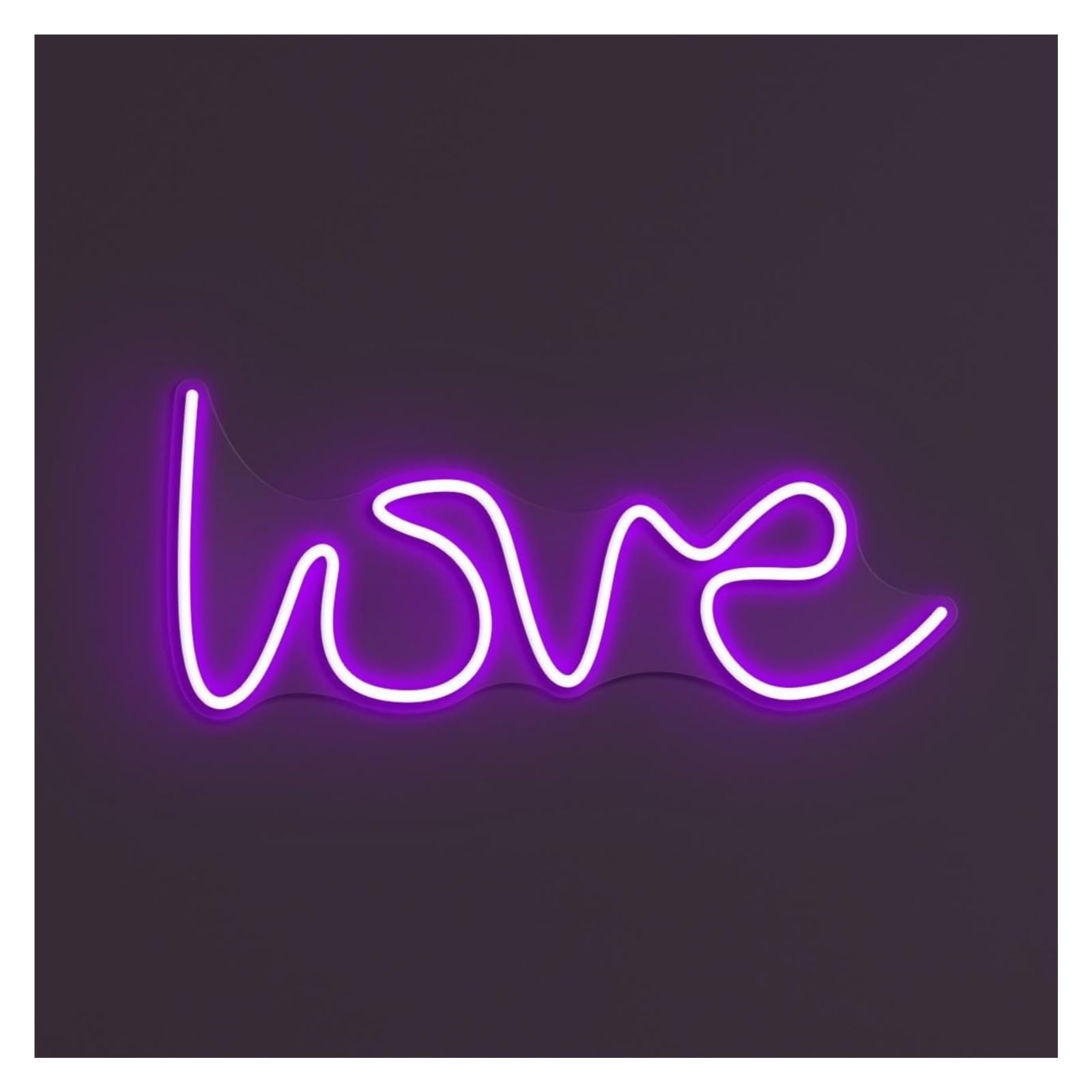 Hanging Art Neon Signs Love Neon Sign, Suitable For Cafe Bedroom Decor With Brightness Adjustable 38cm(Purple)