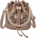 Small Bucket Bag for Women, Leather Purses, Crossbody/Handbag/Hobo Bag(7.9 * 7.9 8.3in) (Khaki) -  NEGBIU