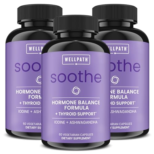 Soothe Hormone Balance for Women + Thyroid Support for Women (3-Pack) | Cortisol Manager, Mood...