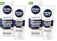 NIVEA MEN Sensitive Bart & Gesicht Pflege-Gel, schnell einziehende Bartpflege für empfindliche Männerhaut, beruhigende Gesichtspflege zur Linderung von Hautirritationen (50 ml) (Packung mit 2)