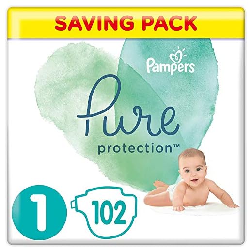 Pampers Pure Protection 81685798 pañal desechable Niño/niña 1 102 pieza(s) - Pañales desechables (Niño/niña, Tape diaper, 2 kg, 5 kg, Multicolor, Algodón)