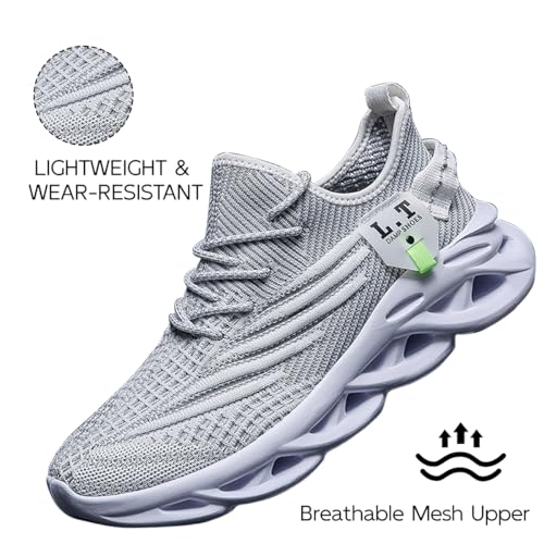 Image of EGMPDA Mens Shoes Running Slip On Tennis Walking Shoes Lightweight Breathable Sneakers for Gym Work Casual Soft Sole Trainers Non Slip Athletic Footwear