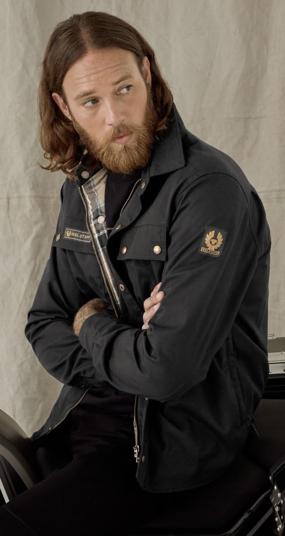 Belstaff Mansion Camicia motocicli, nero, XL