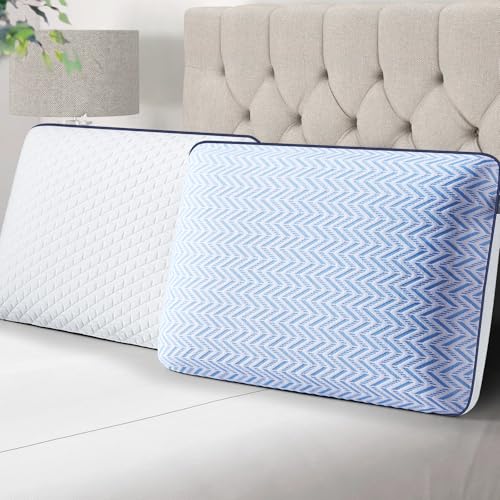Sofslee Gel Memory Foam Pillows Standard Size Set of 2, Medium Firm Orthopedic Pillow for  - image 6