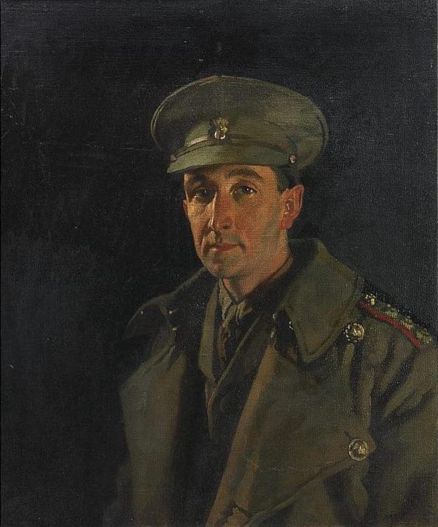 Lienzo de cuadro con el retrato del Capitán Wood de William Orpen para decoración de salón 60x90cm